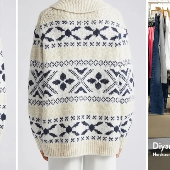 NWT Vince Fair Isle zip up jacket